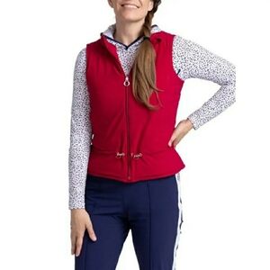 Kinona Layer Slayer Golf Vest Bordeaux Red Full Zip Upf 50 Size Small